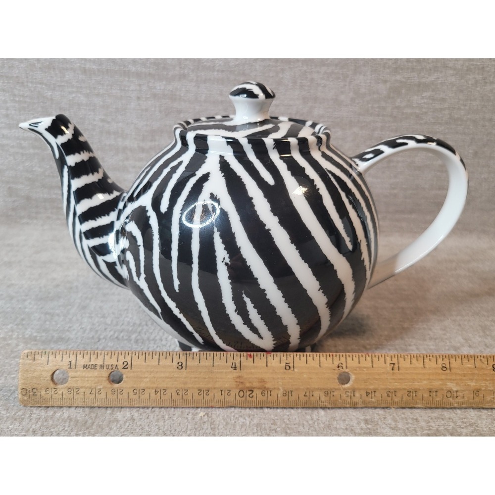 Paul Cardew 2000 Eqqus Grevy's Zebra Stripe Pattern Collectible Teapot EUC - Picture 9 of 12